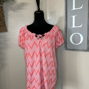 Orange Chevron Print XL Shirt